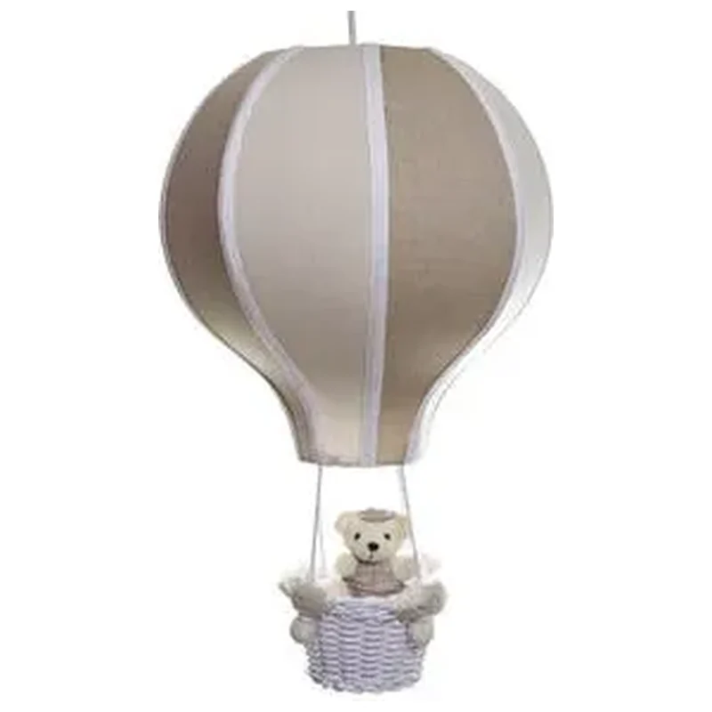 Lustre Balão Grande Bege Com Ursinho Quarto Bebê Infantil - Bebe