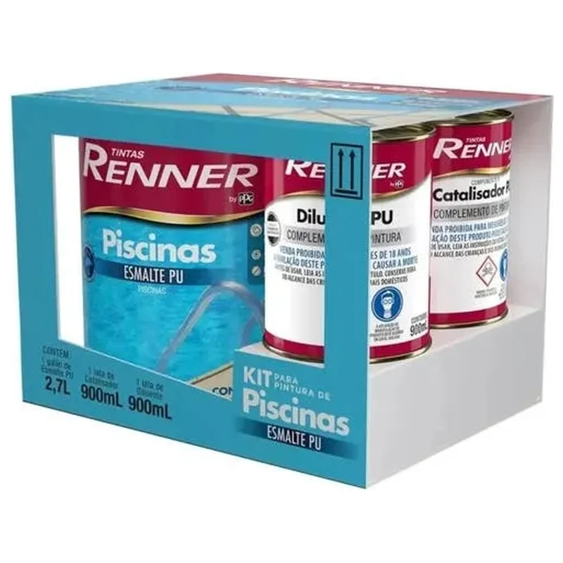 Tinta Para Piscina Azul Esmalte Pu Renner 4,5l - Renner