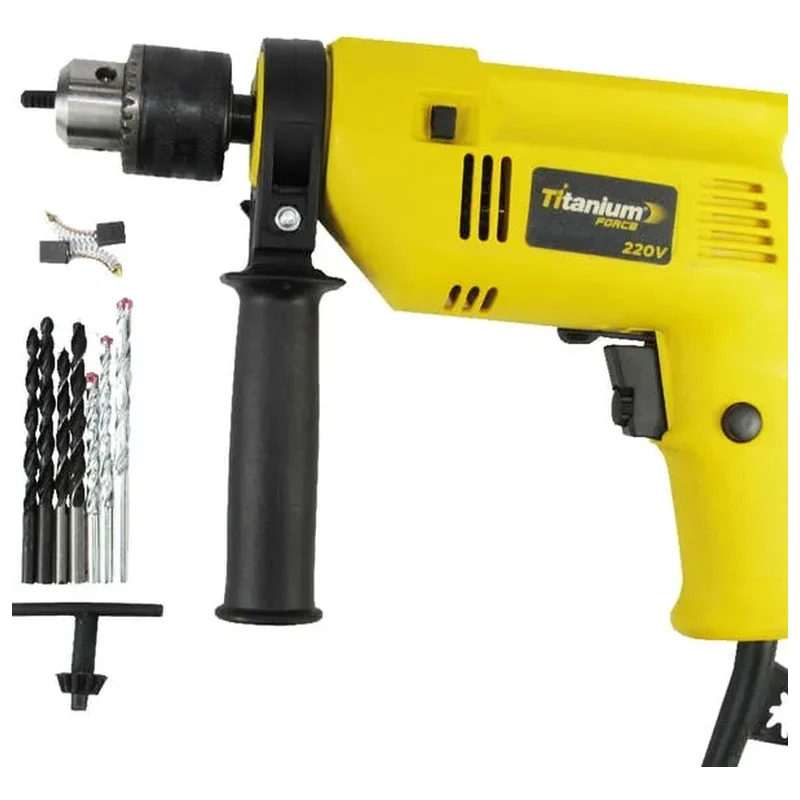 Furadeira De Impacto 1/2" 500w Com 7 Brocas Titanium 127v - Titanium