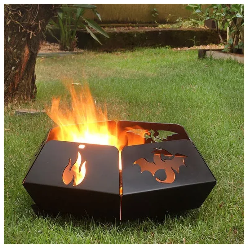 Lareira Externa Pira -toucheiro Dragon Fire Para Jardim -aço - Aco
