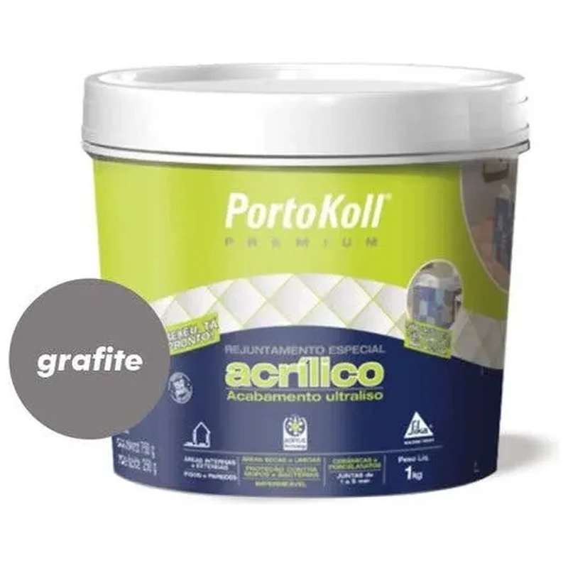 Rejunte Especial Acrílico Cor Grafite De 1kg Porto Koll - Koll