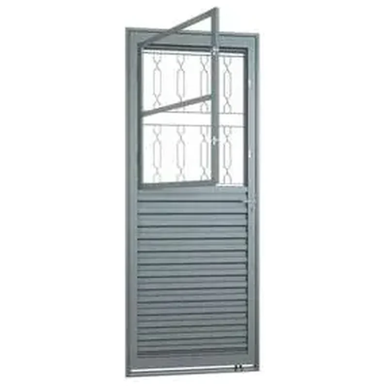 Porta De Giro De Aço Com Postigo 215 X 85 X 6,5 Cm Esquerda G - Riobras