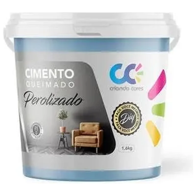 Tinta Cimento Queimado Perolizado 1,6kg Azul Folk - Folk