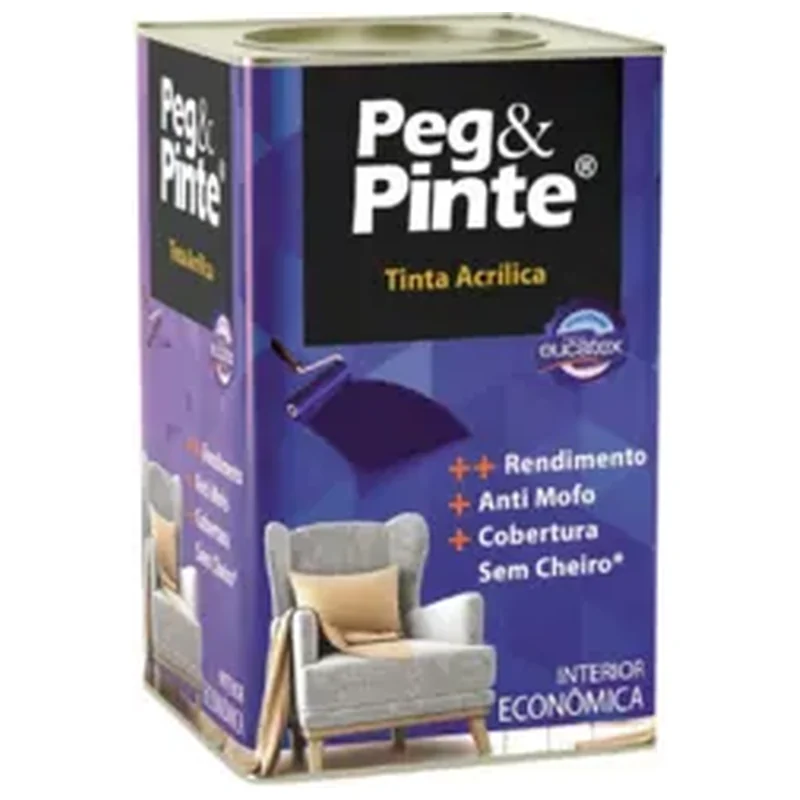 Tinta Acrílica Peg E Pinte Interior Cor Branco Neve 18l Eucat - Eucatex