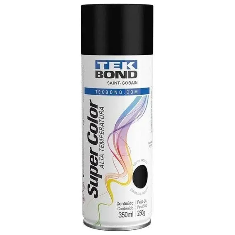 Tinta Preto Fosco Alta Temperatura Spray Tekbond 350ml - Tekbond