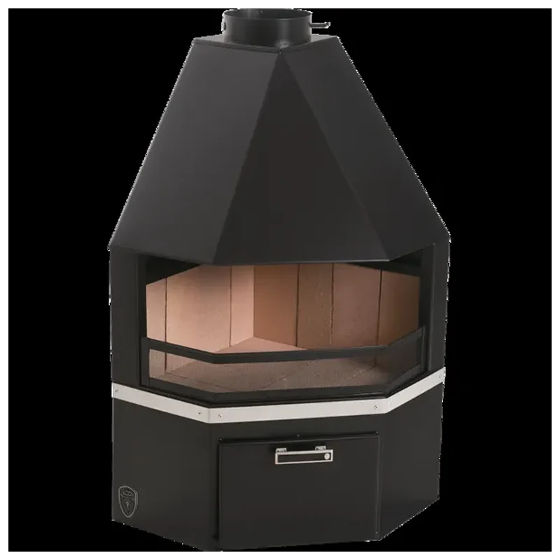 Lareira De Canto Com Caixa De Lenha Fornos Pinhal - Pinhal