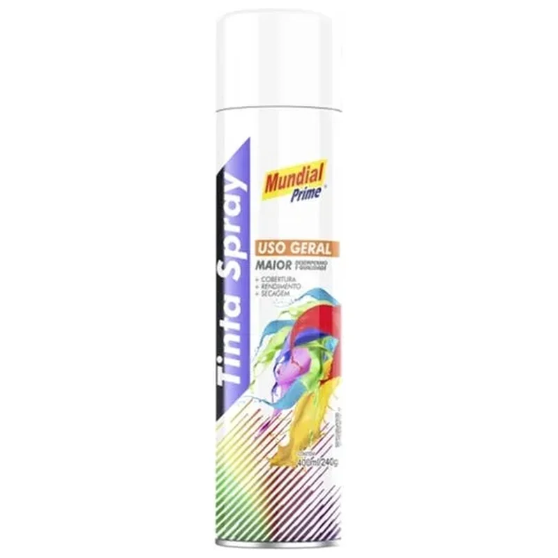 Tinta Spray Mundial Prime Branco 400ml C-6pcs - Mundial