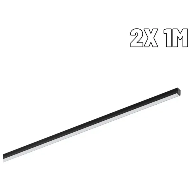 Perfil De Led 10mm Sobrepor Preto 2x 1m Sem Led - Avant
