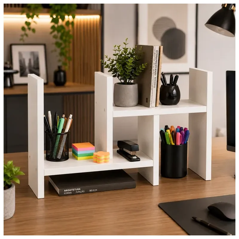 Nicho Organizador Mesa Decorativo Escritório Porta Treco Bran - Brovalia