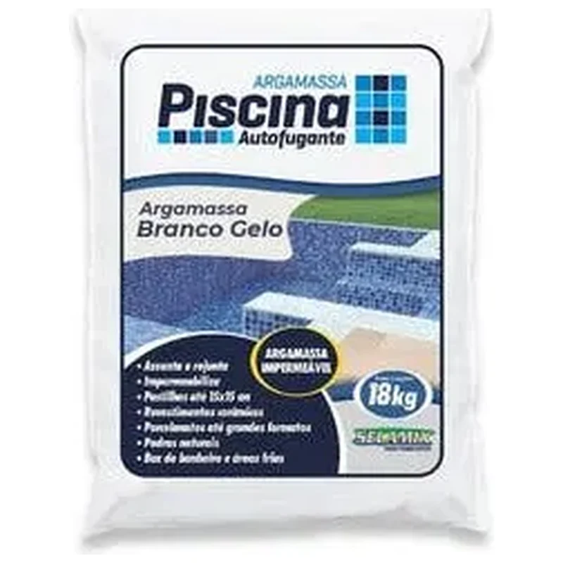 Argamassa Piscina Aut. Impermeável Cor Branco Gelo 18kg - Cor