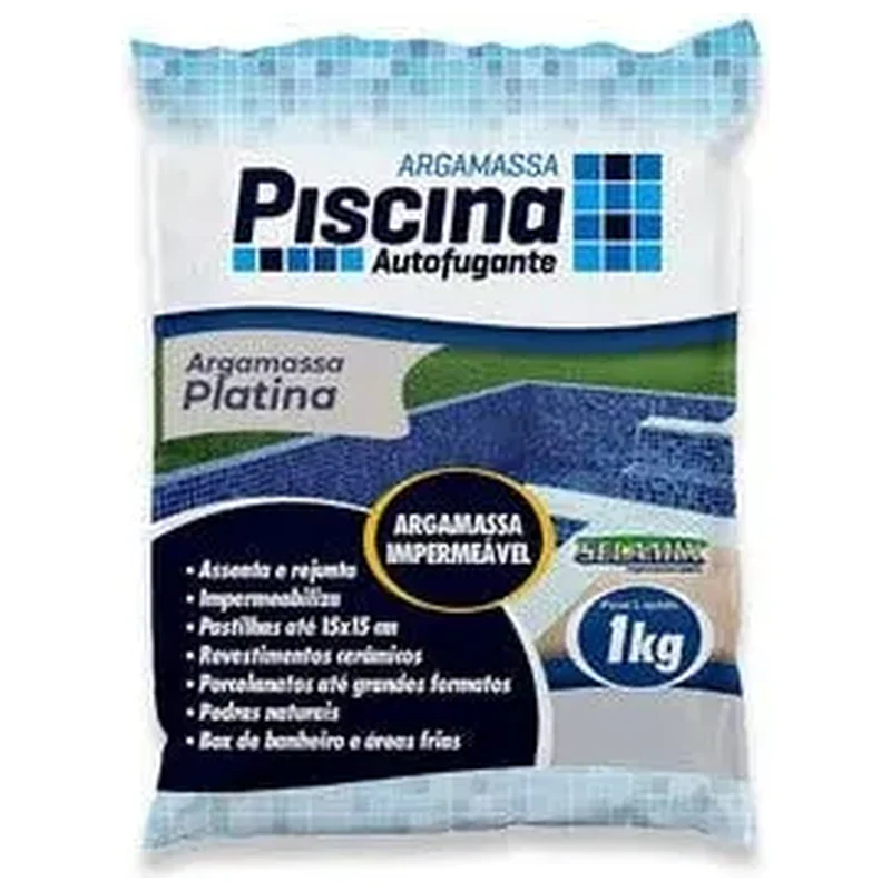 Argamassa Piscina Aut. Impermeável Cor Platina 1kg - Cor