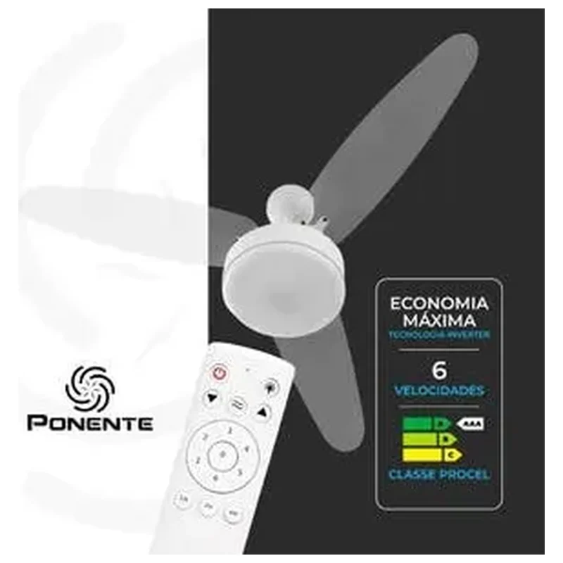 Ventilador De Teto Silent Led Cristal Inverter Com Controle R - Controle