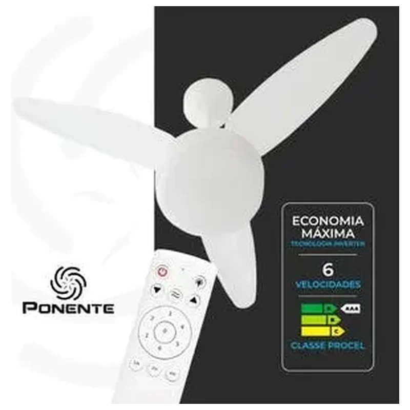 Ventilador De Teto Silent Inverter Bivolt Com Luminária Led 1 - Controle
