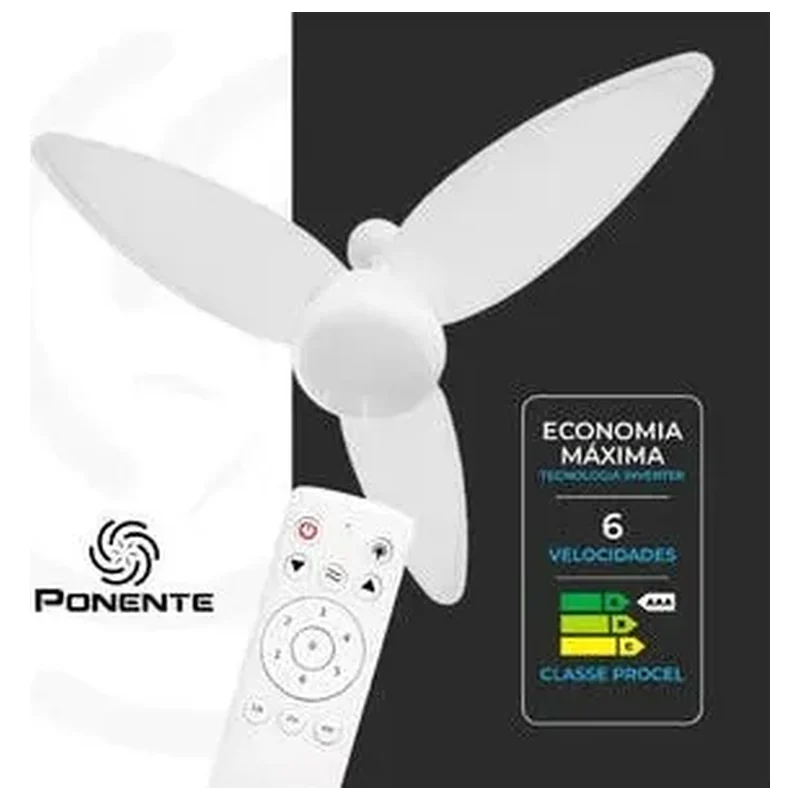 Ventilador Teto Zonda Bivolt Inverter Para 2 Lâmpadas + Contr - Controle
