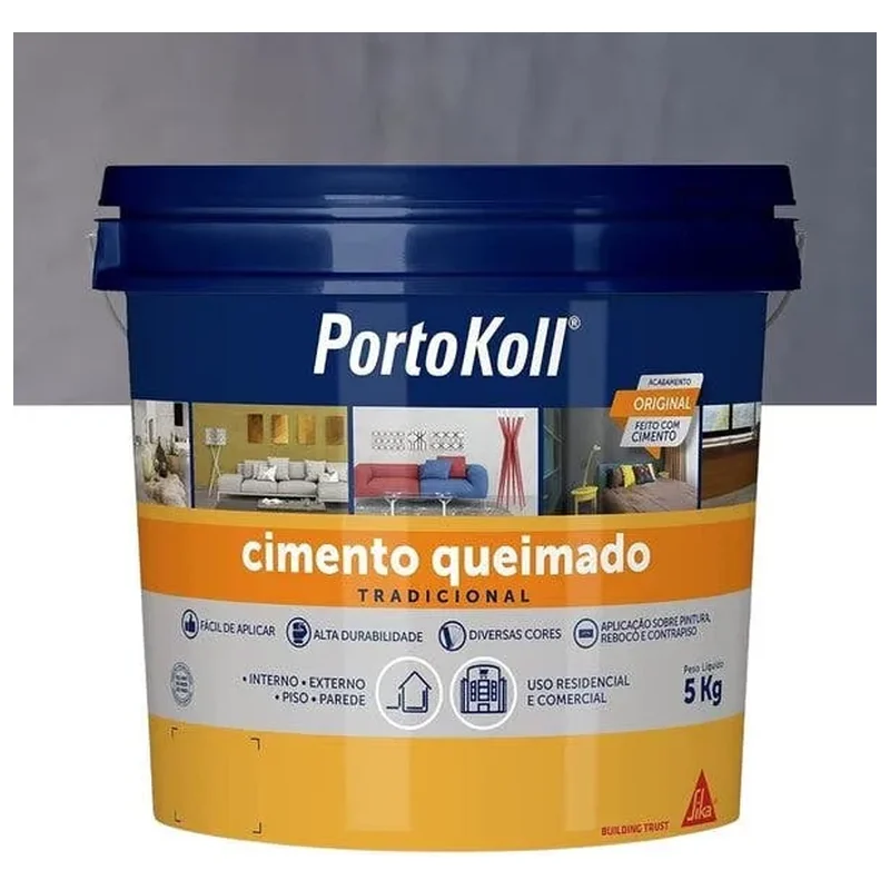 Cimento Queimado 5 Kg Acrílico Porto Koll Azul Petróleo - Petroleo