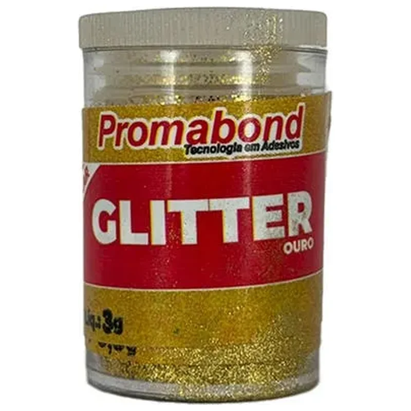 Glitter Escolar Brilhante Cores Vibrantes Ouro - Ouro
