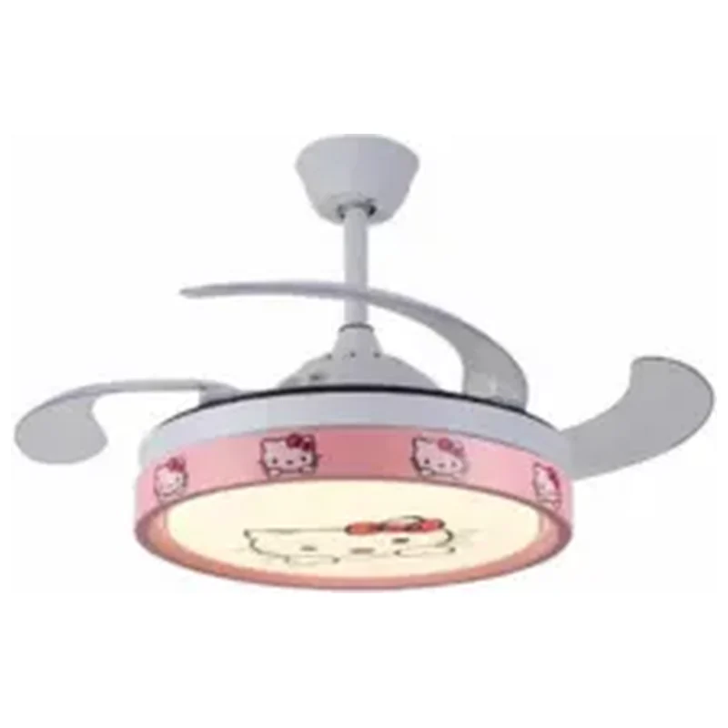 Ventilador Teto Retratil Infantil Led Bluetooth Hello Kitty - Hello