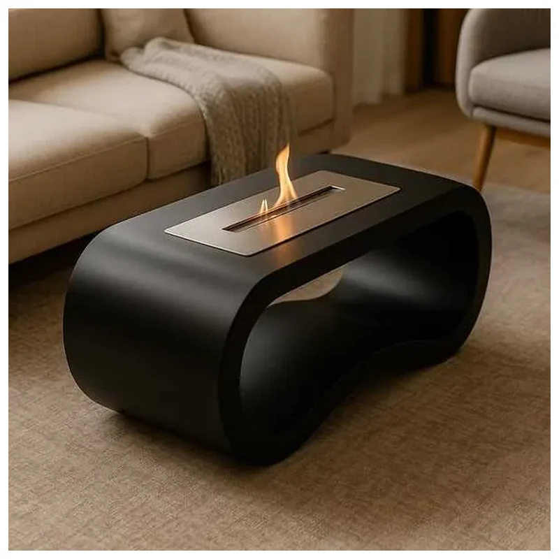 Lareira Ecológica De Mesa Senna Preta - Preta
