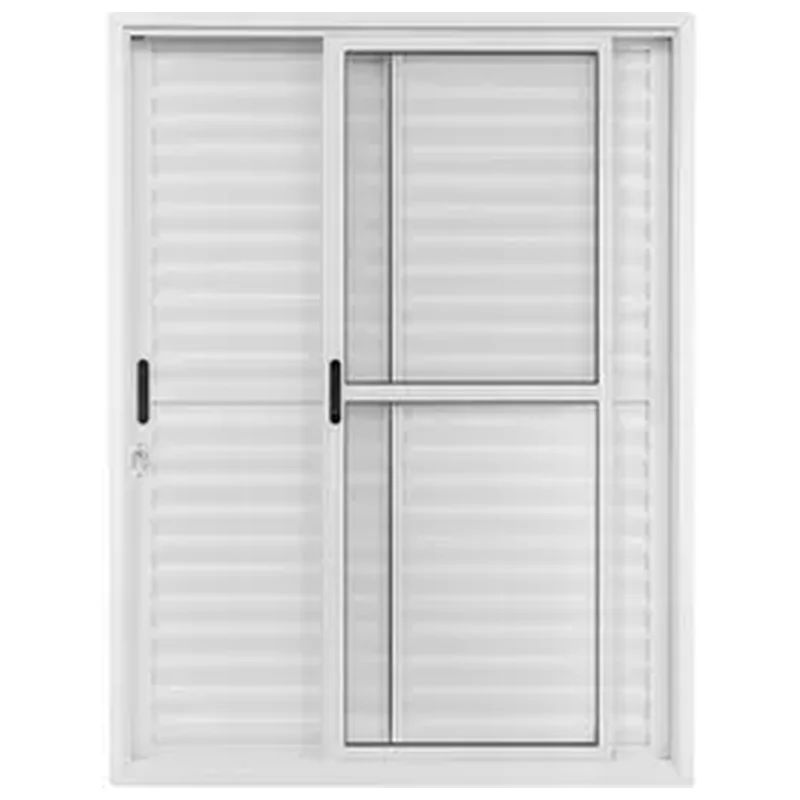 Porta Balcão De Aluminio Branco 3 Folhas Linha 25 Com Fechadu - Linha
