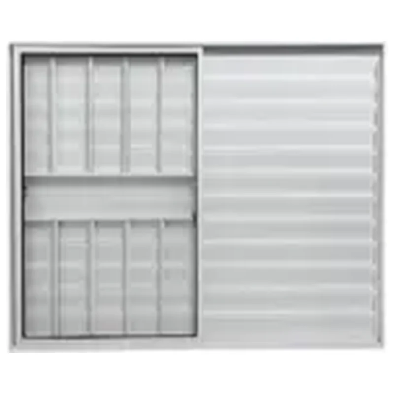 Veneziana 3 Folhas Aluminio Branco Com Grade 1,00x1,00 - Folhas