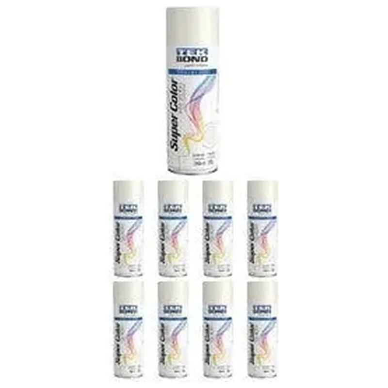 Kit 9 Tinta Spray Uso Geral Branco Brilhante 350ml - Tekbond