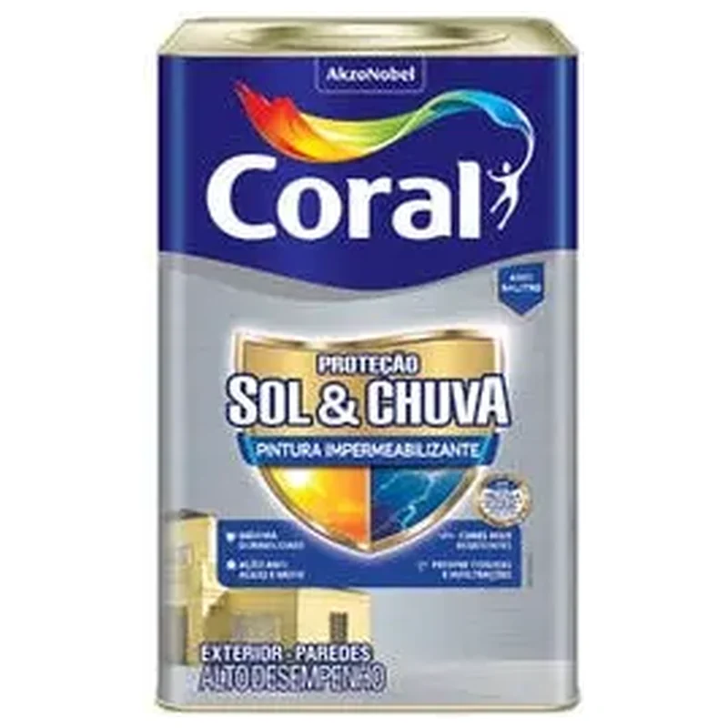 Tinta Acrílica Fosco Proteção Sol & Chuva Branco 18L Coral - Coral