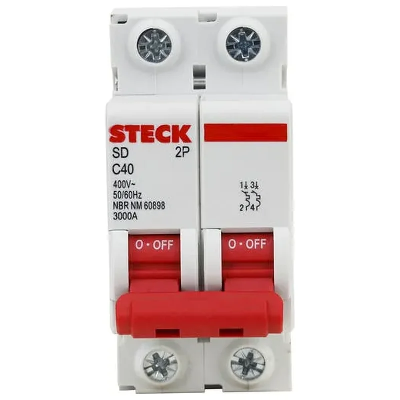 Disjuntor Din Bipolar Curva C 40A Steck - Steck