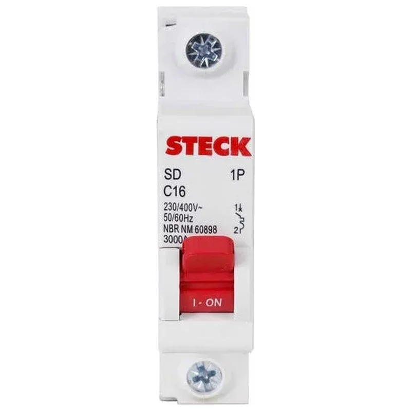 Disjuntor Din Monopolar Curva C 16A Steck - Steck