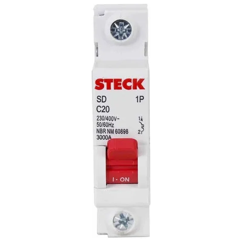 Disjuntor Din Monopolar Curva C 20A Steck - Steck