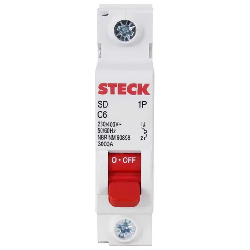 Disjuntor Din Monopolar Curva C 6A Steck - Steck