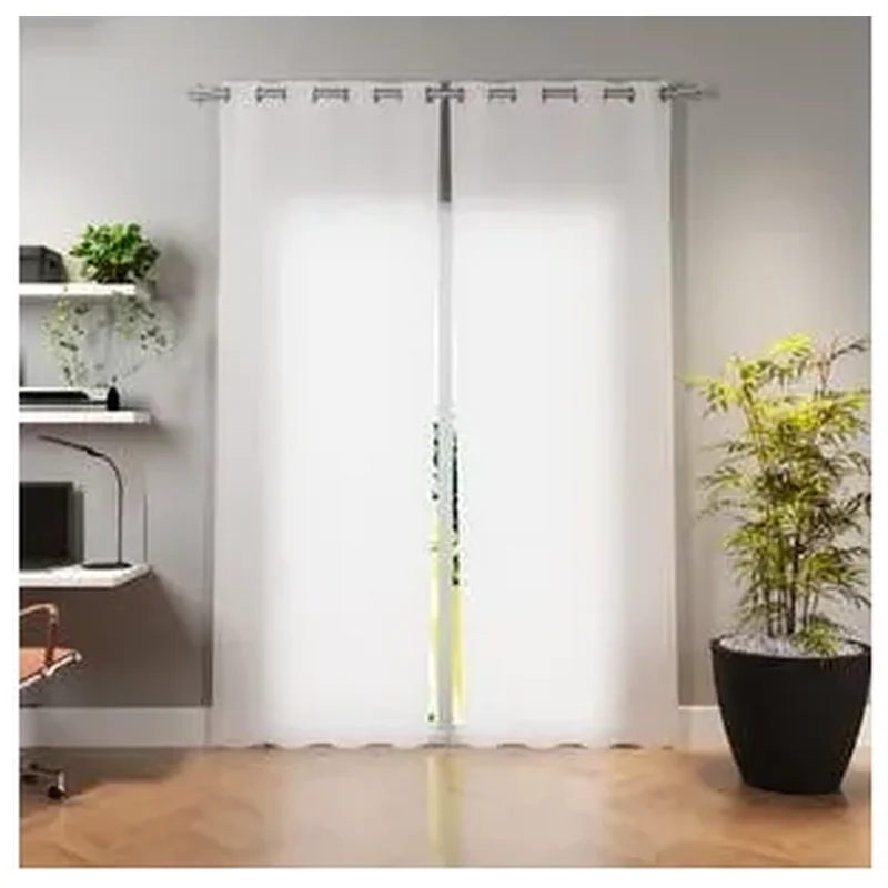 Cortina Voil Inspire Ilhós 1 Folha 1,40x2,80m Branco - Inspire