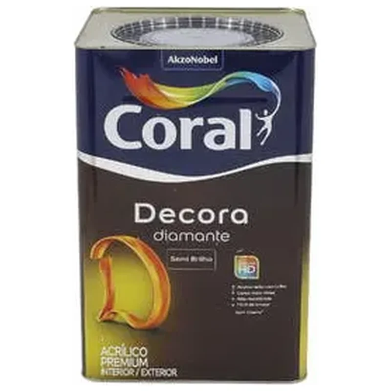 Tinta Acrílica Semi Brilho Premium Decora Branco 18L - Coral