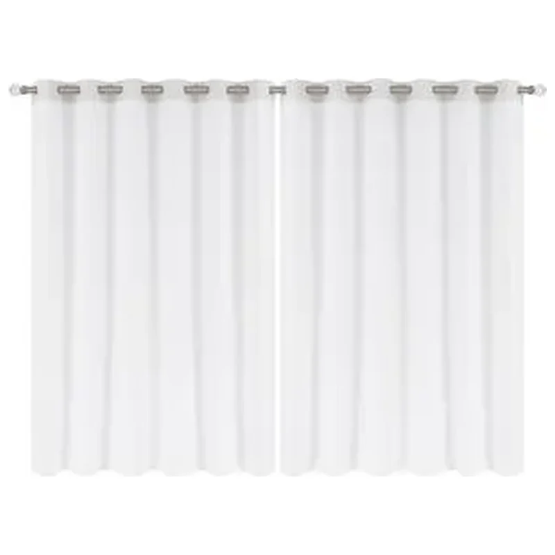 Cortina Veneza Beca Decor Ilhós 2 Folhas 5,40x2,60m Branco - Folhas
