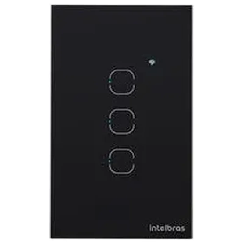 Interruptor Touch Smart Wi-Fi 3 Teclas Preto Izy Intelbras - Intelbras