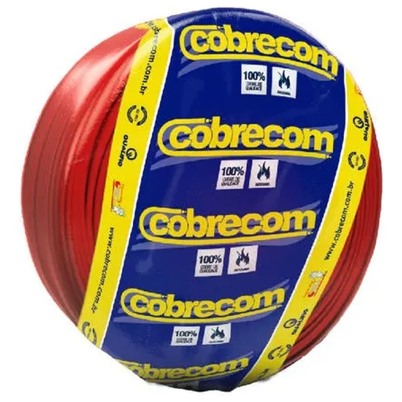 Cabo Flexível 6mm 50m Vermelho 750V Cobrecom - Cobrecom