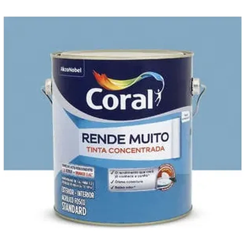 Tinta Acrílica Fosca Interior Exterior Azul dos Andes 3,2 L - Coral