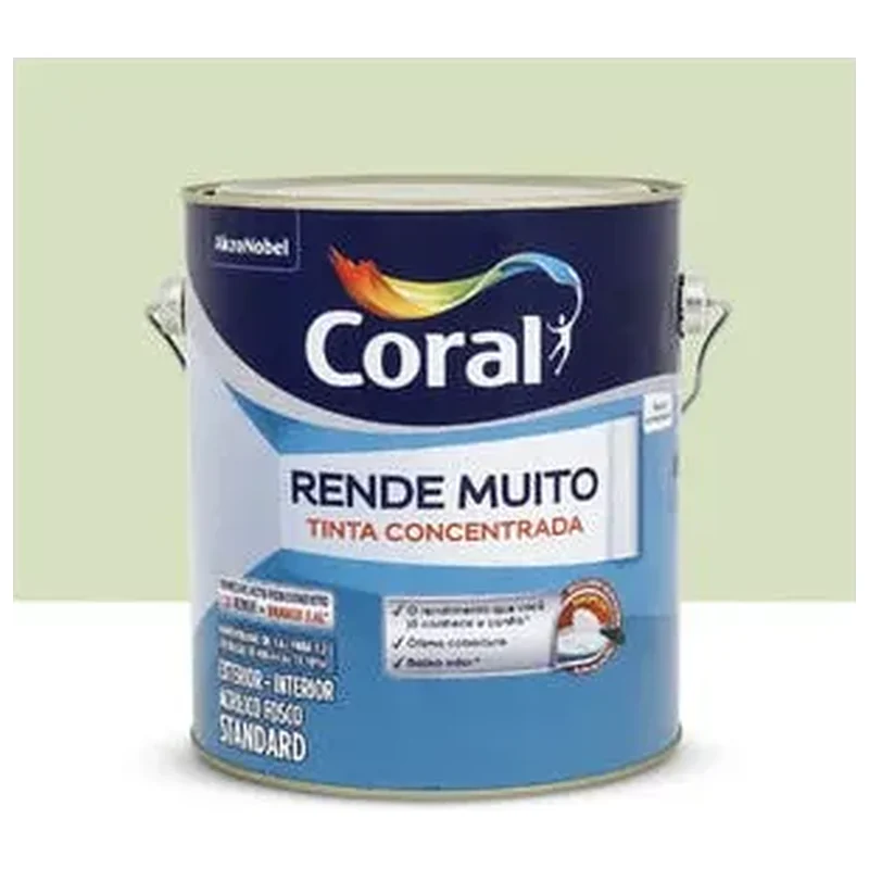 Tinta Acrílica Fosca Rende Muito Capim Limão 3,2L - Coral