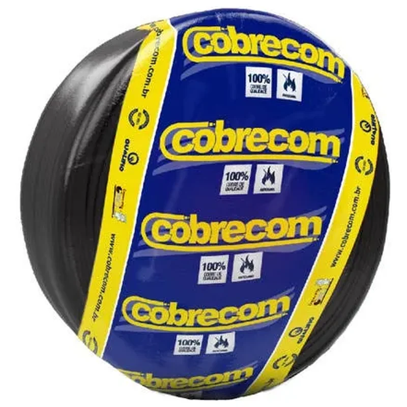 Cabo Flexível 2,5mm 100m Preto 750V Cobrecom - Cobrecom