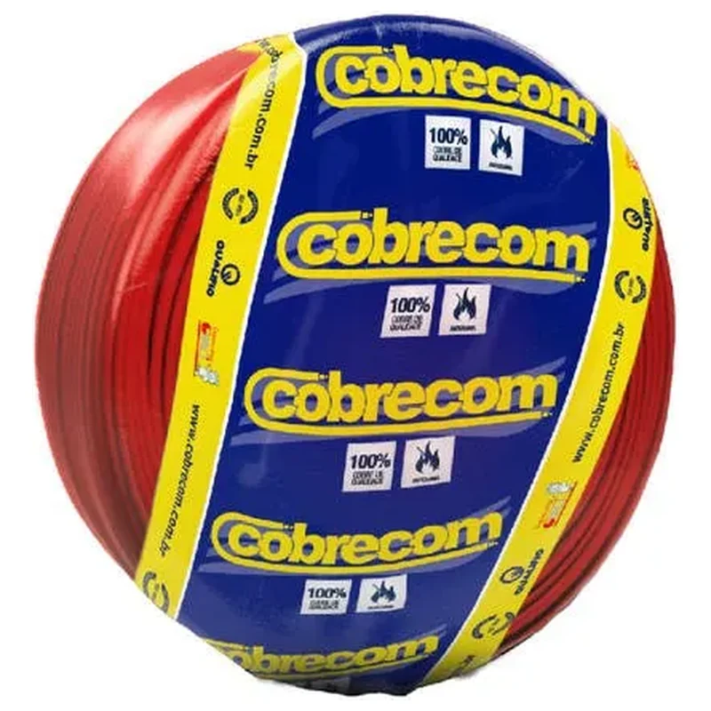 Cabo Flexível 4mm 100m Vermelho 750V Cobrecom - Cobrecom