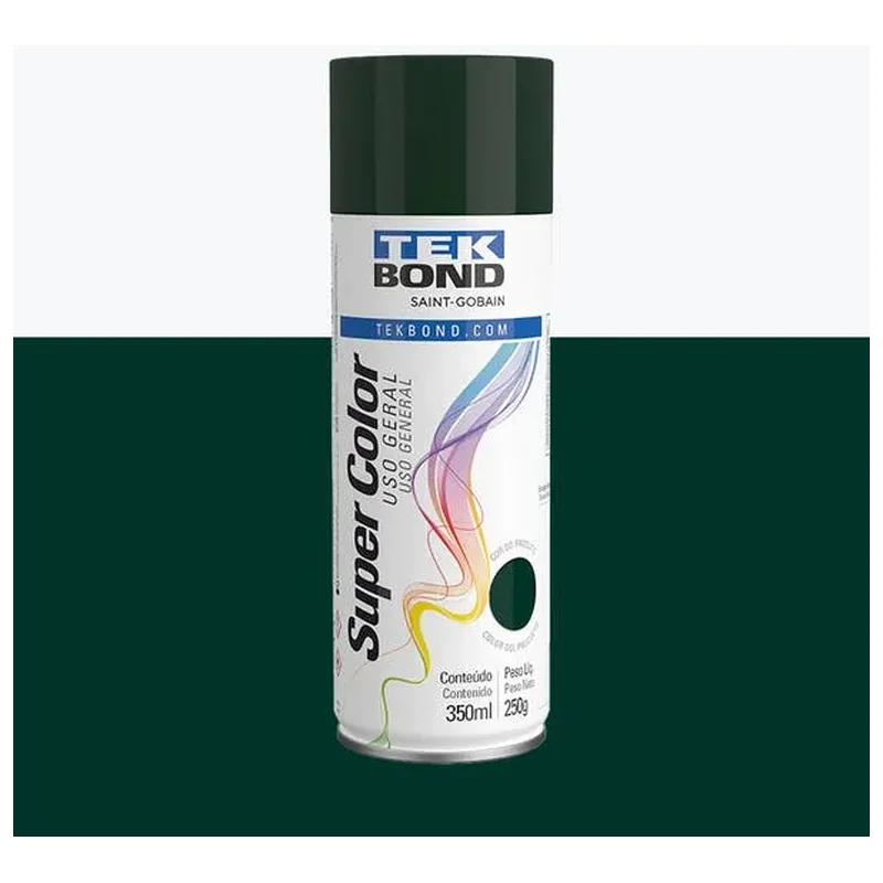Tinta Spray Supercolor Uso Geral Verde Escuro 350ml - Tekbond
