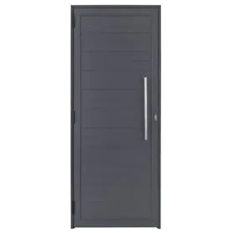 Porta de Giro Cinza com Puxador 2,14x0,86m Esquerdo Isoxa - Isoxa