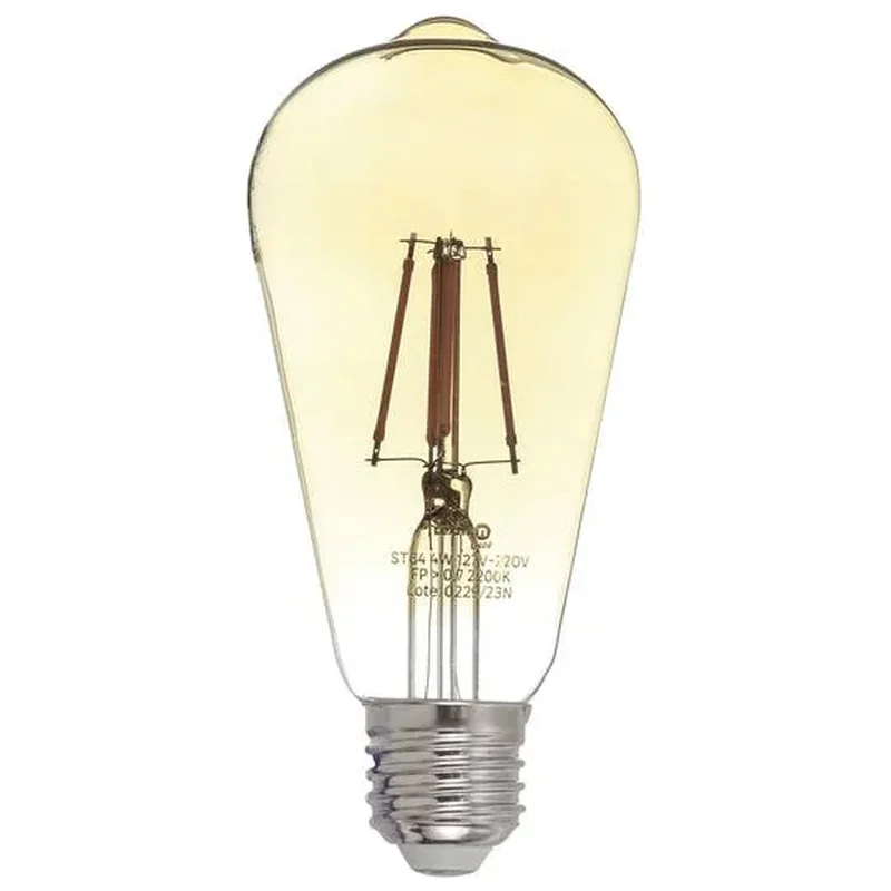 Lâmpada de LED Filamento E27 Bulbo 4W 360lm Amarela - Lexman