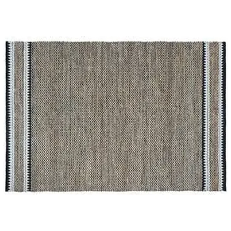 Tapete Retangular 1,6x2,3m Listrado Preto e Cinza - Inspire