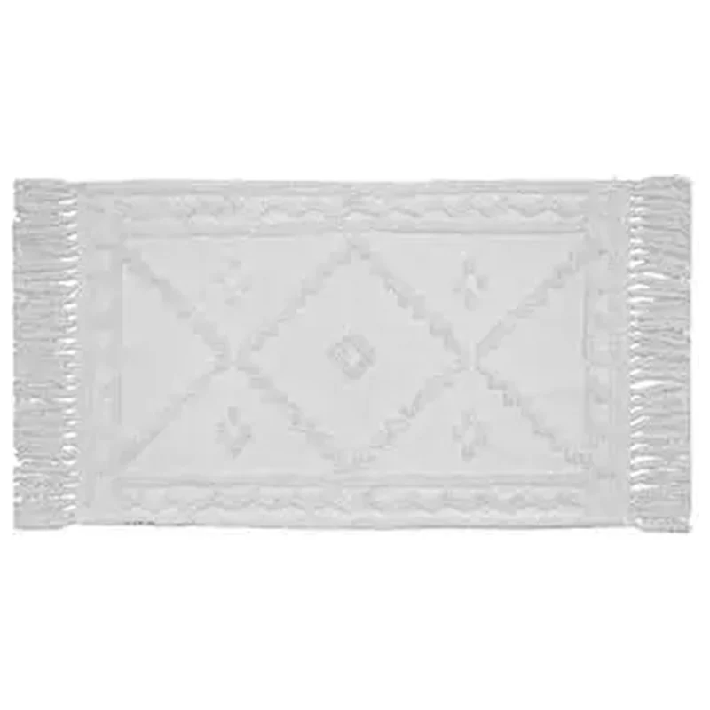 Tapete Algodão Retangular 0,5x0,8m Branco - Inspire