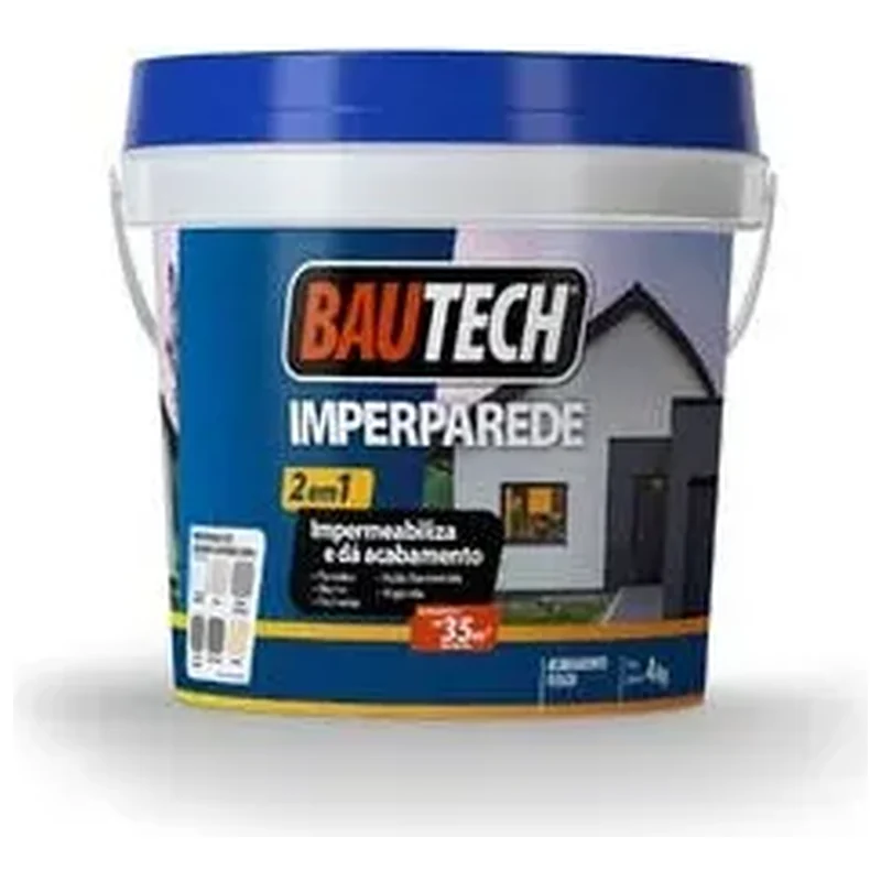 Tinta Impermeabilizante Fosca Imperparede Externas Branco 4Kg - Bautech